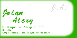 jolan alexy business card